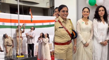 Rohit Shetty, Nushrrat Bharuccha and Amruta Khanvilkar celebrate 79th Independence day with Mumbai Police