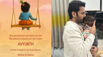 Tollywood actor Nithiin and Shalini reveal name of their newborn baby boy