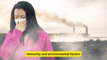 Immunity and environmental factors Causes that reduce the immunity of an individual lead to an increased risk as well. Indoor air pollution has also been found to be a predisposing factor for community-acquired pneumonia, along with respiratory conditions like chronic-obstructive pulmonary disease and cystic fibrosis.(Image: Canva)