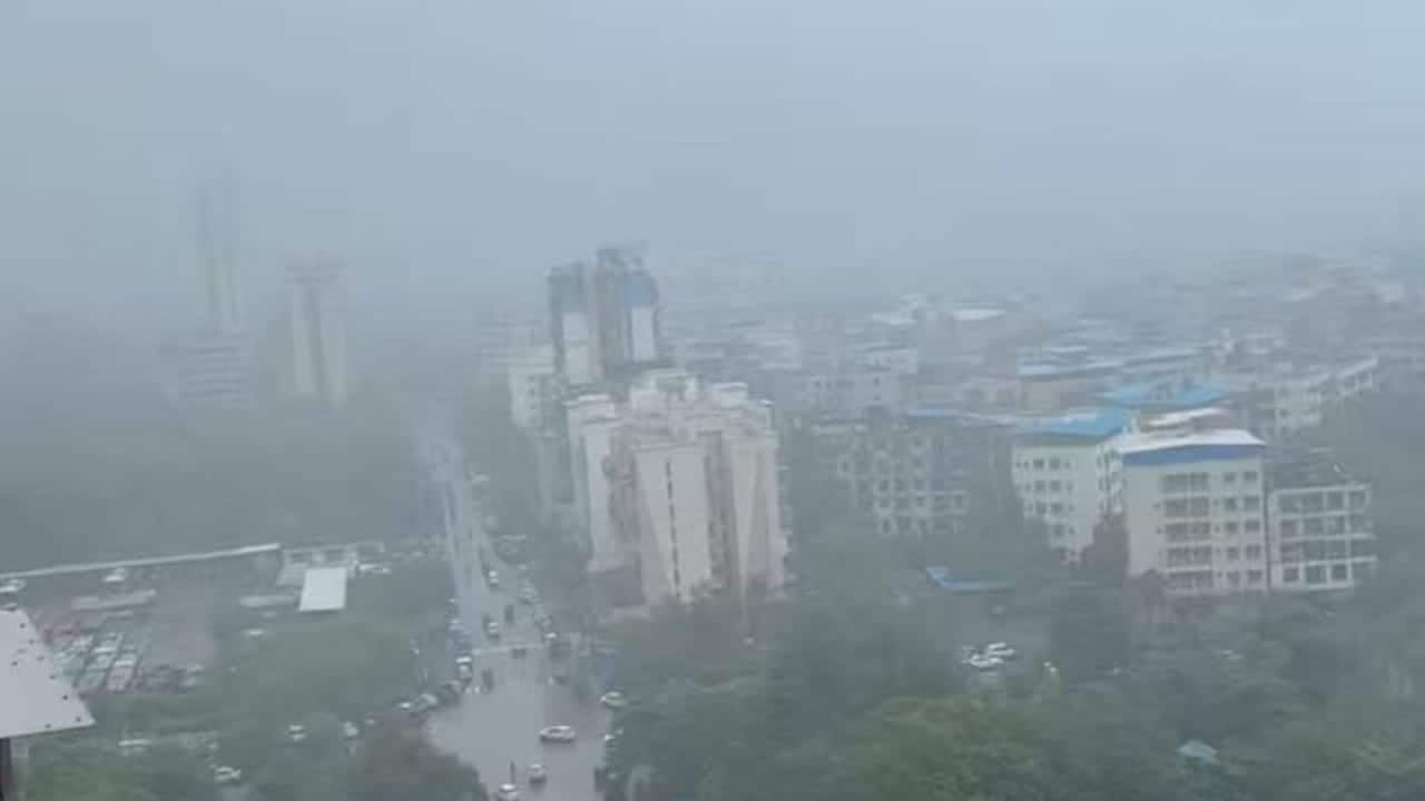 The blinding rain in some parts of the city affected visibility and slowed down vehicular movement, as per motorists. In its latest bulletin, the IMD has upgraded and issued a 'red' alert for Mumbai, Thane and Raigad districts for the next two days. (Photo: X)
