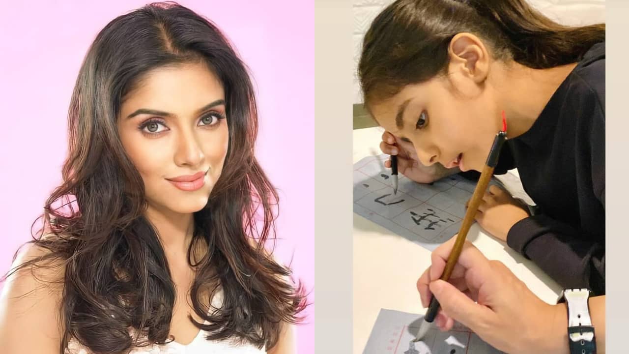 Asin Thottumkal shares adorable pics of daughter learning Chinese calligraphy