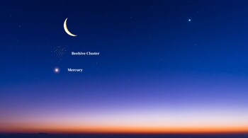 Mercury, Moon and Beehive Cluster Align in August Sky. (Representative Image: Created by Sheetal Kumari by Canva pro)