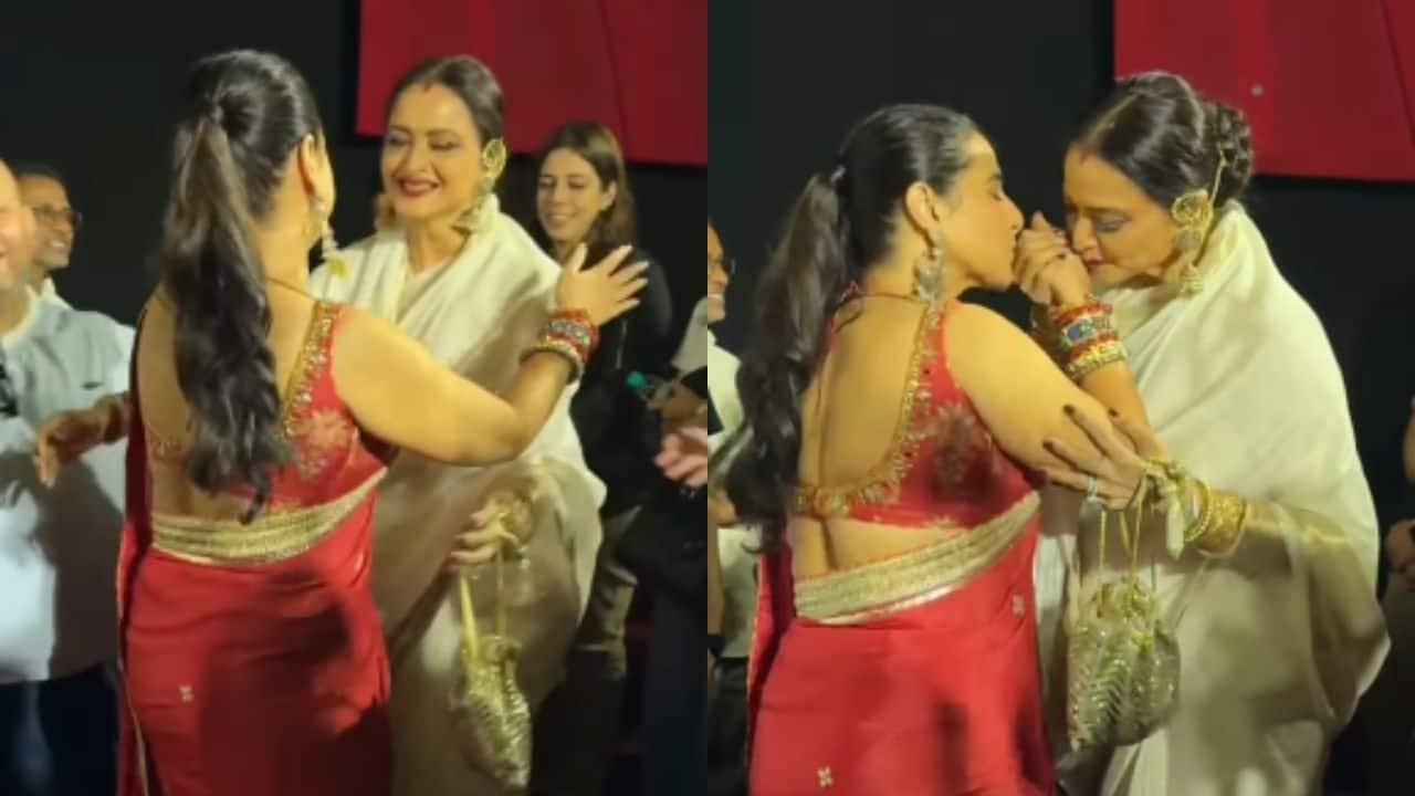 Vidya Balan shines in a stunning red chiffon saree at the screening of Parineeta