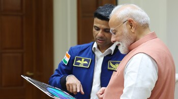 PM Modi with astronaut Shubhanshu Shukla. (Image: X/narendramodi)