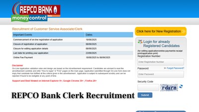 REPCO Bank Clerk Recruitment Notification Out at repcobank.com; check link to apply here