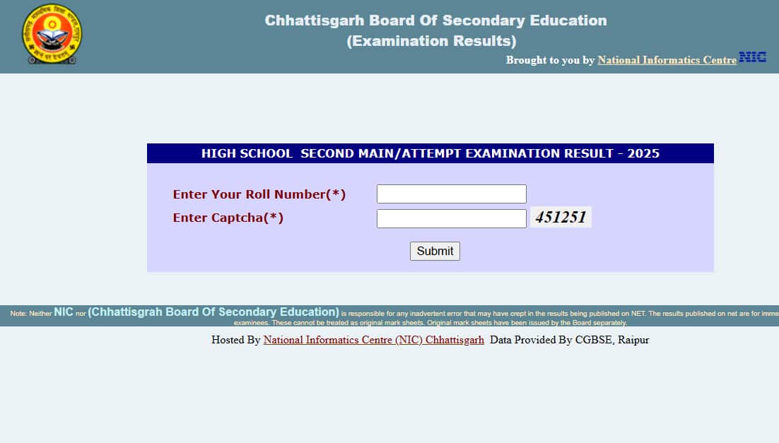 CGBSE 10th, 12th Supplementary Result 2025 declared @ cgbse.nic.in; direct link here