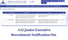AAI Junior Executive Recruitment Notification Out for 976 vacancies @aai.aero; check details here