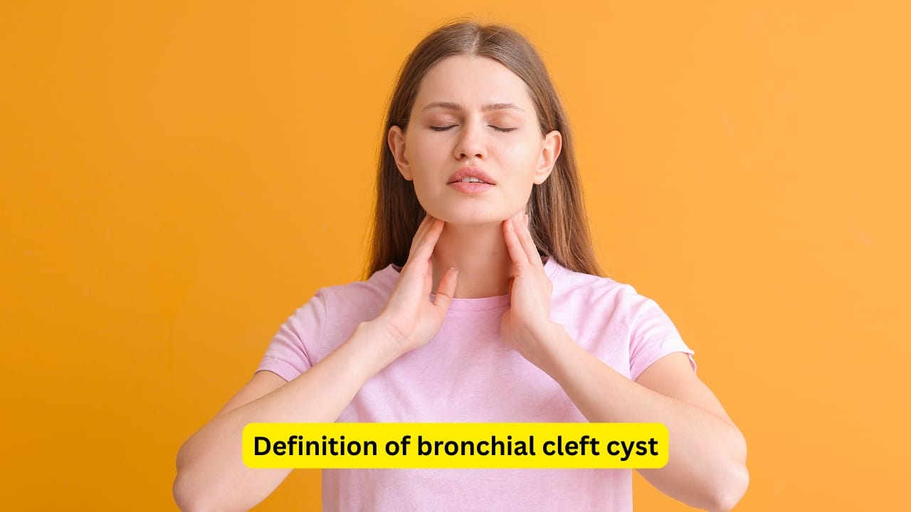 Definition of bronchial cleft cyst A bronchial cleft cyst is a neck mass that is present since birth (congenital). They may be observed at any age, but are often seen in children. Though are usually not cancerous, they may cause some symptoms by pressing on nearby structures like nerves or blood vessels. (Image : Canva)