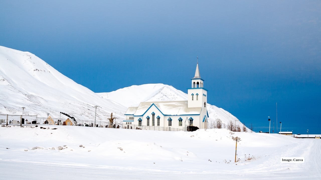 9. Iceland Despite geothermal activity, Iceland experiences harsh Arctic chills in winter, especially in the north. Freezing winds, icy glaciers, and snow-covered landscapes define the island nation, while polar nights enhance its wintry charm. (Image: Canva)