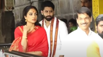 Naga Chaitanya and Sobhita Dhulipala seek blessings at Tirumala Temple