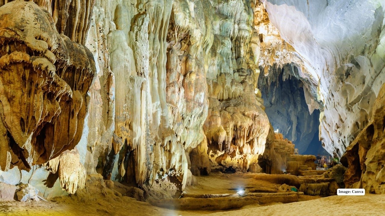4. Phong Nha Cave, Vietnam Located in Phong Nha–Kẻ Bàng National Park, this cave holds the world’s longest underground river accessible to visitors, adorned with formations poetically named “Lion,” “Buddha,” and “Fairy,” adding mythical charm to its natural splendor. (Image: Canva)