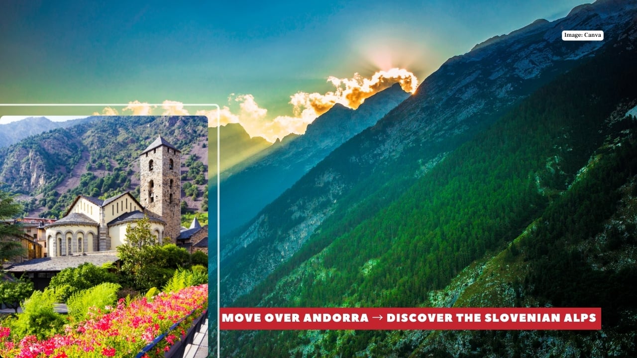 2. Andorra → Slovenian Alps Andorra’s ski slopes buzz with winter sports lovers, making peak season feel a little too packed. The Slovenian Alps, on the other hand, give you all the snowy drama without the crush. Picture alpine lakes mirroring white peaks, quiet villages serving hearty mountain fare, and ski trails that feel like your own private playground. It’s the winter wonderland without the tax-free shopping frenzy. (Image: Canva)
