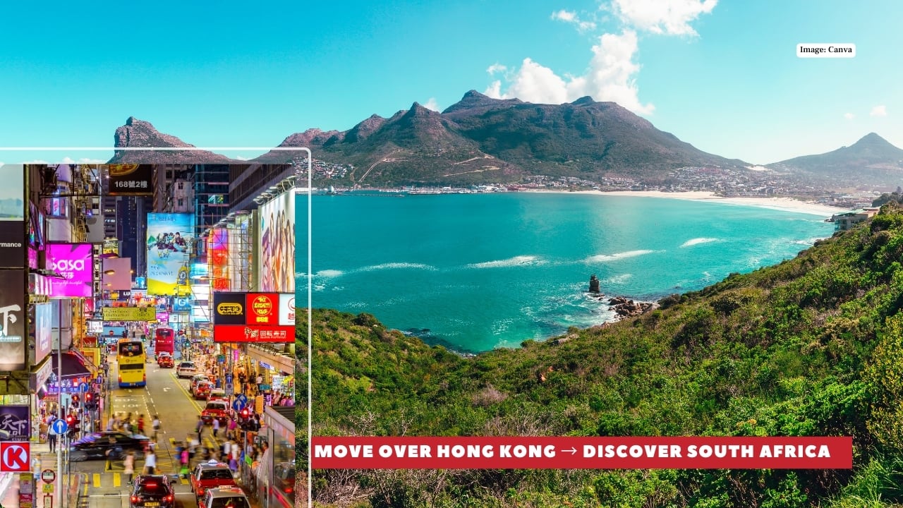 4. Hong Kong → South Africa Hong Kong’s skyline and hiking trails have their charm, but it’s a city that never stops moving. For a similar city-meets-nature vibe—on a grander scale—South Africa beckons. Cape Town alone offers everything from world-class dining to the climb up Table Mountain. Beyond that, the Garden Route rolls out miles of empty coastline, and wine country rivals Europe’s finest. Here, the buzz of urban life coexists with landscapes that make you pause. (Image: Canva)