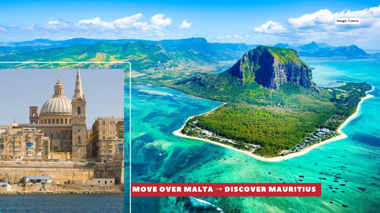 6. Malta → Mauritius Both islands brim with history shaped by traders and colonizers, but while Malta often feels compact and crowded, Mauritius gives its stories more room to unfold. Between sugarcane fields, volcanic landscapes, and French colonial architecture, you’ll find beaches where turquoise waters stretch uninterrupted. Mauritius is the same cultural blend, but slowed down to island time. (Image: Canva)