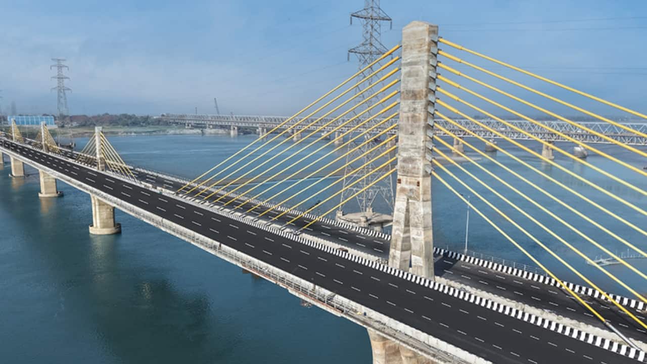 Asia’s Widest Ganga Bridge The 34-metre-wide cable-stayed bridge is India’s widest extradosed bridge over the Ganga, showcasing modern engineering marvels. (Image: Welspun Enterprises)