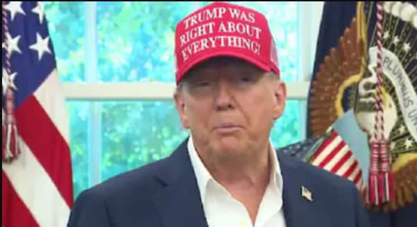 Trump repeats claim of preventing India-Pakistan nuclear war, wearing \'right about everything\' cap