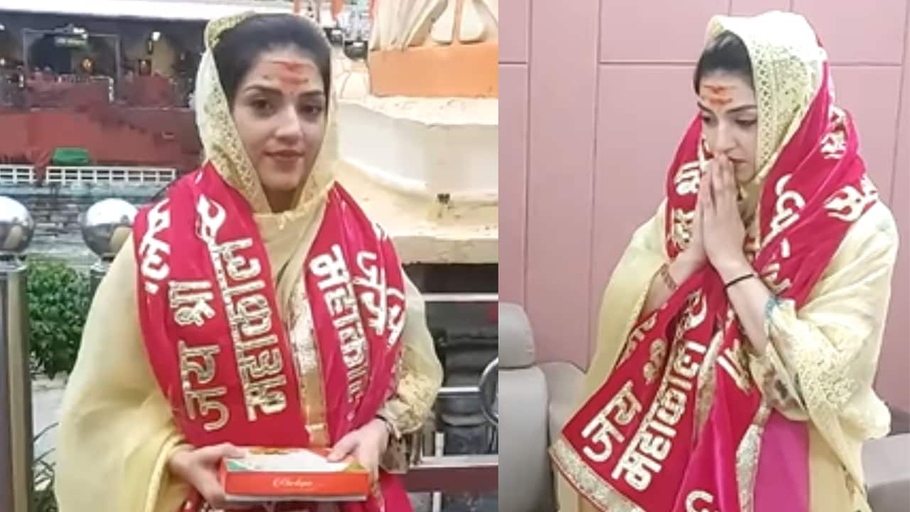 Mehreen Pirzada visits Mahakal temple in Ujjain after Indra release, prays for peace and happiness