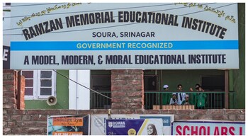 Children at a school run by Jamaat-e-Islami (JeI) at Soura in Srinagar. (Courtesy: PTI photo)