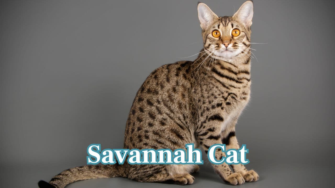 Savannah Cat: A designer pet from a domestic cat and African serval. Savannahs are exotic-looking, playful, and intelligent, but require high energy homes. (Image: Canva)