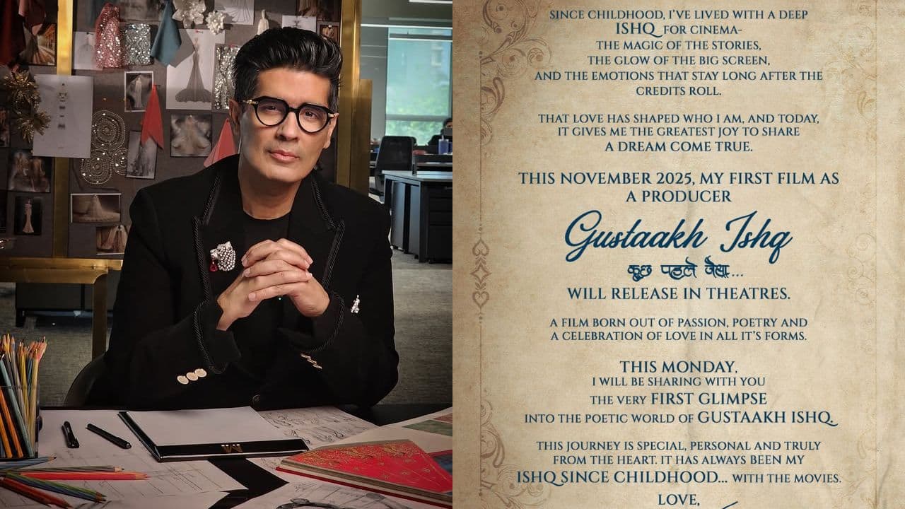 Manish Malhotra to reveal Gustaakh Ishq first look on Monday; November release announced
