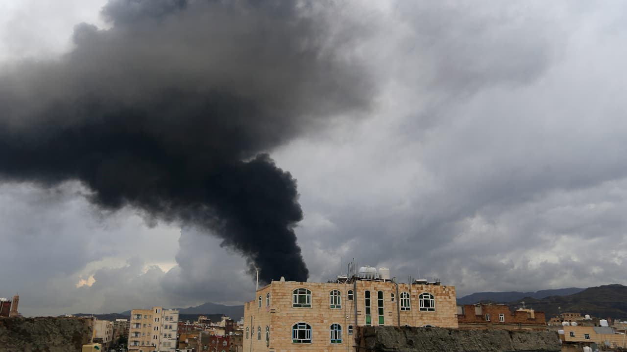 Israel strikes Houthi military sites in Yemen’s capital Sanaa | Watch