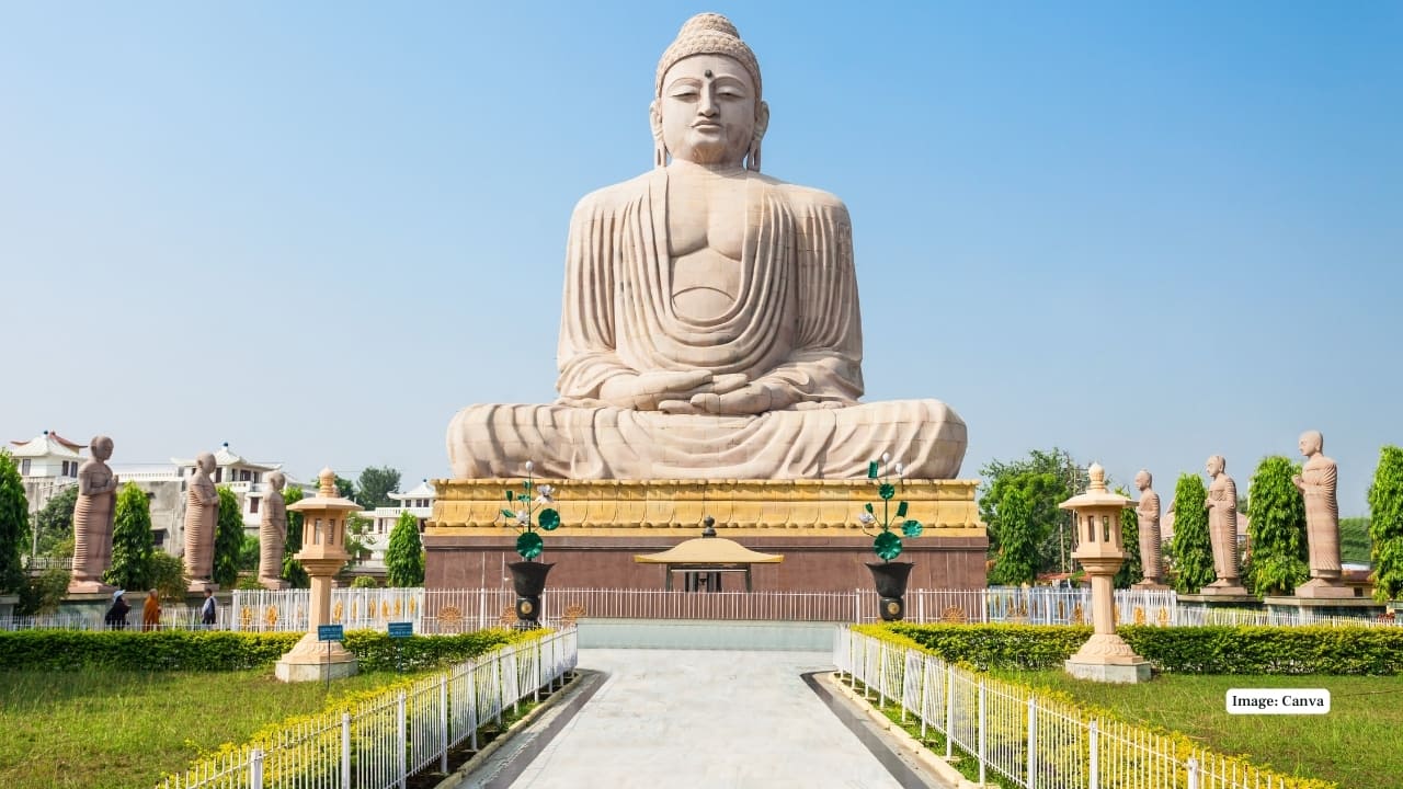 3. Bodh Gaya, Bihar Site of Buddha’s enlightenment under the Bodhi Tree, dominated by the UNESCO-listed Mahabodhi Temple—a space of profound peace, meditation, and Buddhist pilgrimage. (Image: Canva) 3. Bodh Gaya, Bihar Site of Buddha’s enlightenment under the Bodhi Tree, dominated by the UNESCO-listed Mahabodhi Temple—a space of profound peace, meditation, and Buddhist pilgrimage. (Image: Canva)