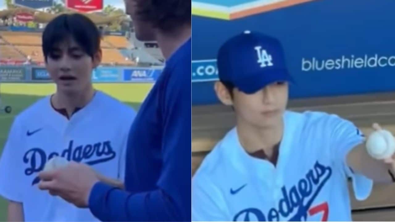 BTS’ V wears number 7 jersey for Dodgers first pitch, melts hearts with sweet tribute