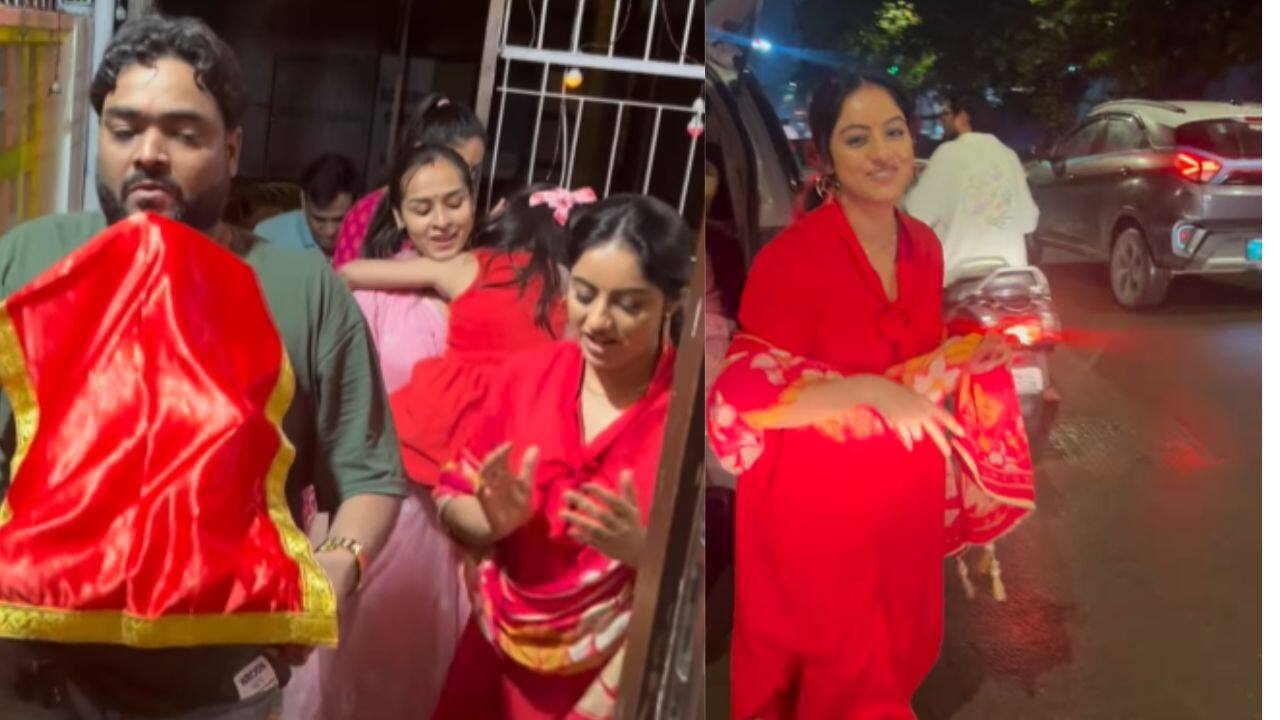 Deepika Singh  Deepika, who is a part of Mangal Lakshmi, was seen bringing Bappa home along with her family. She was in high spirits and the atmosphere was celebratory.