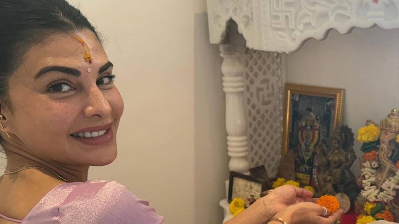 Jacqueline Fernandez celebrates Ganesh Chaturthi, welcomes Ganpati Bappa home for the first time