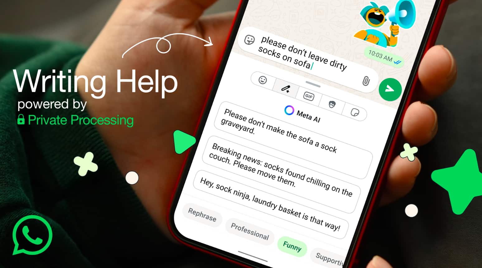 WhatsApp announces Meta AI-powered writing help feature that lets users draft and refine their messages