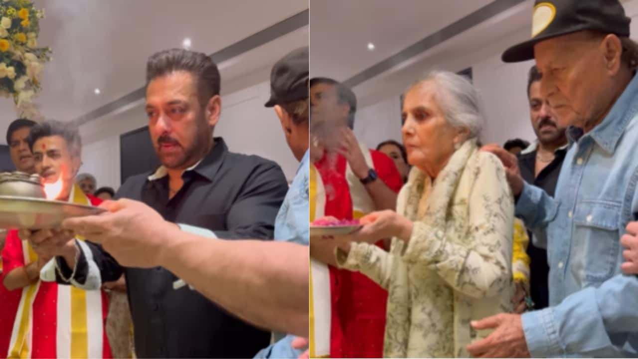 Salman Khan celebrates Ganesh Chaturthi with family at Arpita Khan's Mumbai home, watch here 