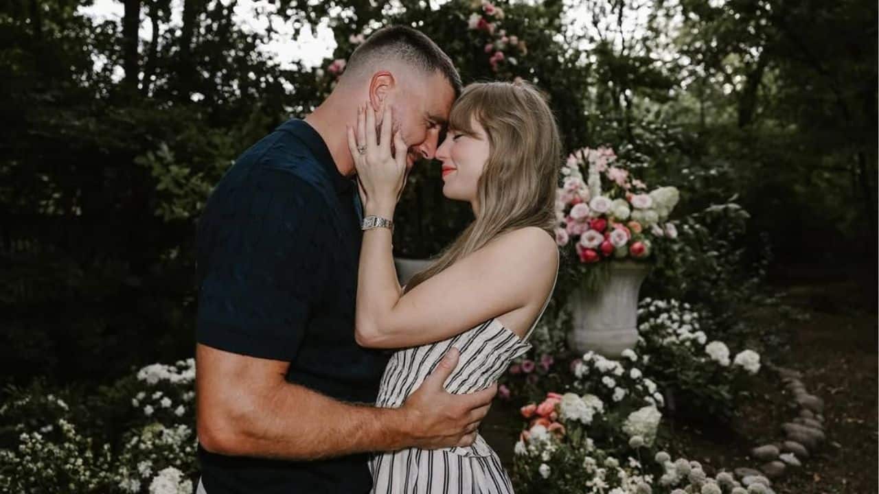 Google celebrates Taylor Swift and Travis Kelce’s engagement with golden hearts and diamonds