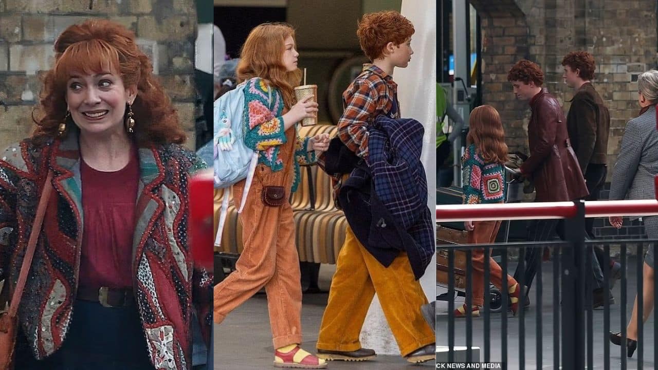 Weasley family Fans got their first look at the complete Weasley family, including Alistair Stout as Ron, in new pictures released from King's Cross Station. Weasley family Fans got their first look at the complete Weasley family, including Alistair Stout as Ron, in new pictures released from King's Cross Station.