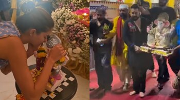 Ananya Panday and Mika Singh perform Ganapati Visarjan