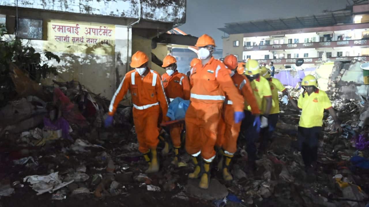 The fire brigade reached the site shortly after midnight. Within an hour and a half, two NDRF teams from Mumbai and Palghar arrived. Local police, municipal officials, and sniffer dogs also joined in, making the congested lanes of the locality even busier as the entire neighbourhood watched in fear. (Photo credit: X)