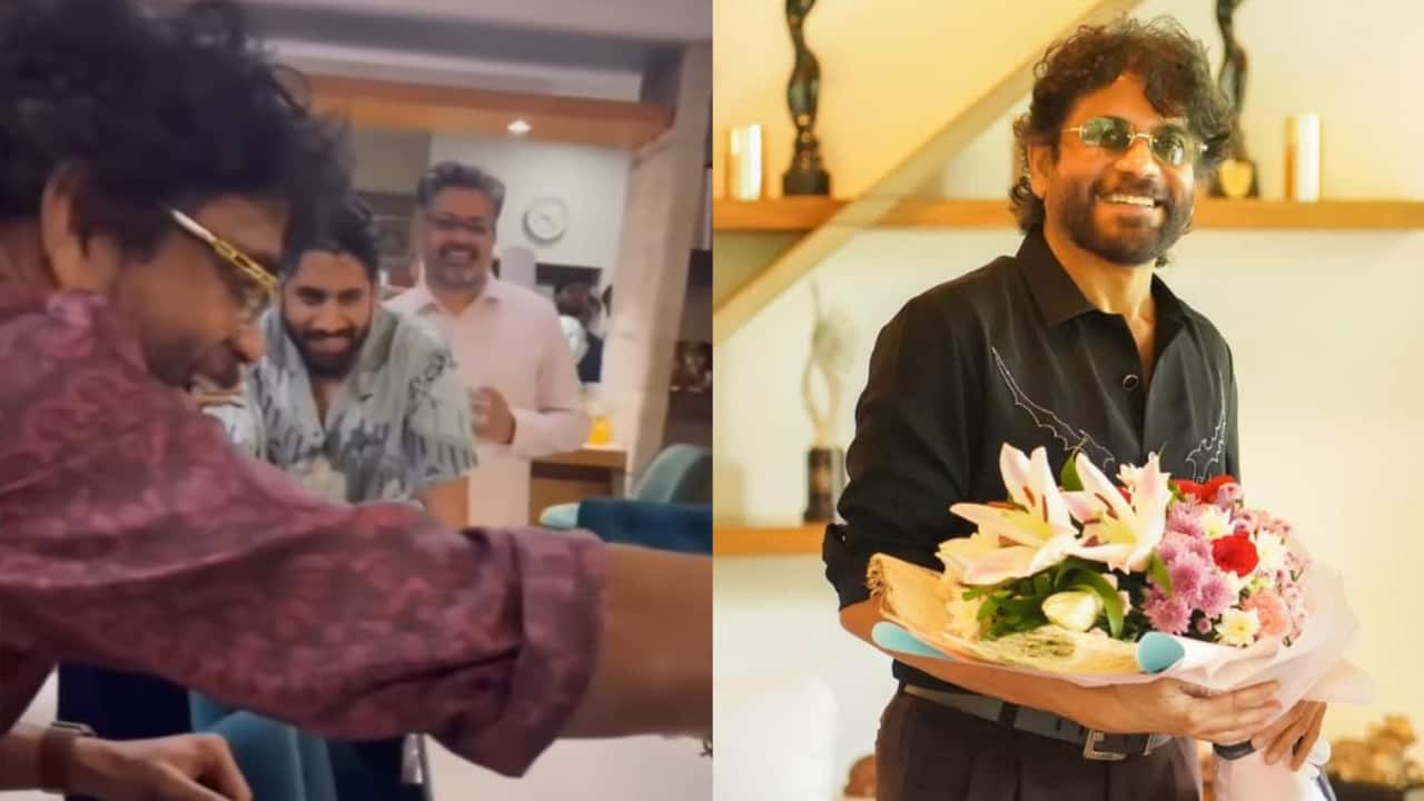 Nagarjuna celebrates 66th Birthday with son Naga Chaitanya on NC24 set, video goes viral
