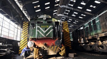 Pakistani railway workers repair a railway engine at a factory in Lahore on December 3, 2011. (Image used for representation)