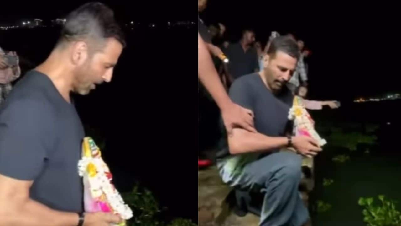 Akshay Kumar performs Ganesh Visarjan on the sets of upcoming film Haiwaan in Kochi