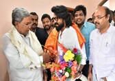 Ram Charan meets Karnataka Chief Minister Siddaramaiah while shooting in Mysore for Peddi
