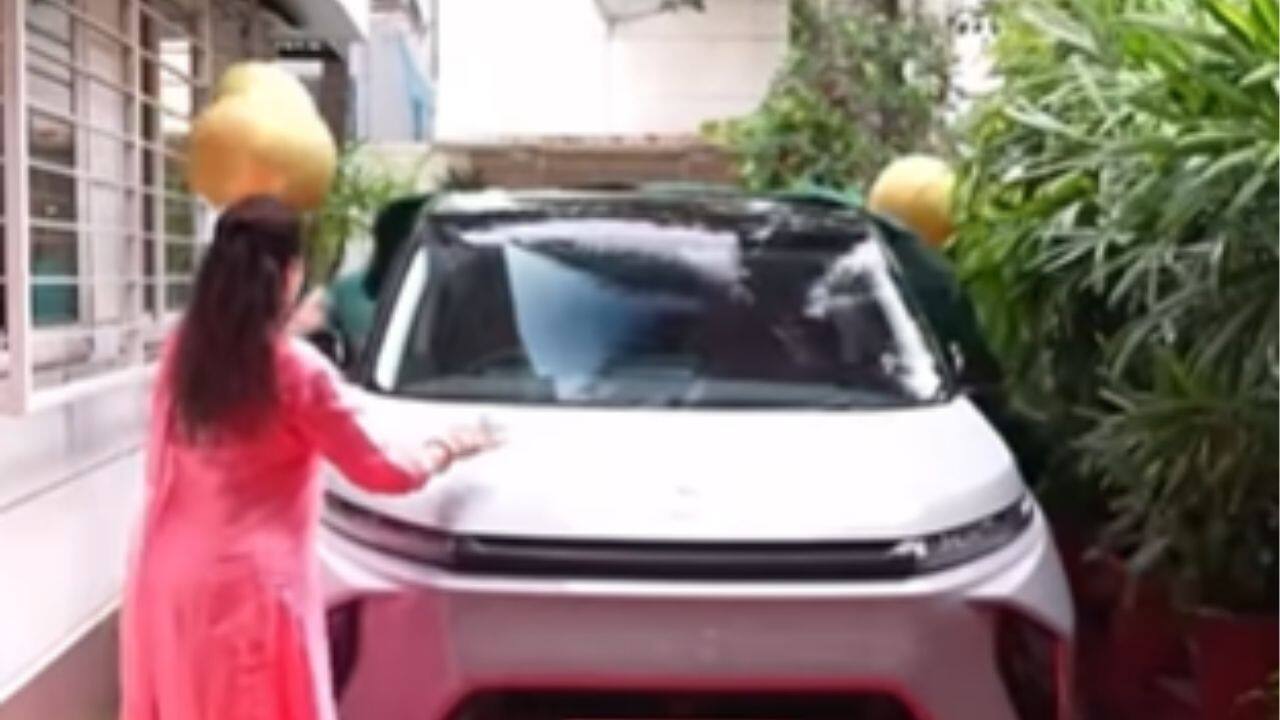 Hema Malini performs puja as she adds Rs 75 Lakh MG M9 to her collection