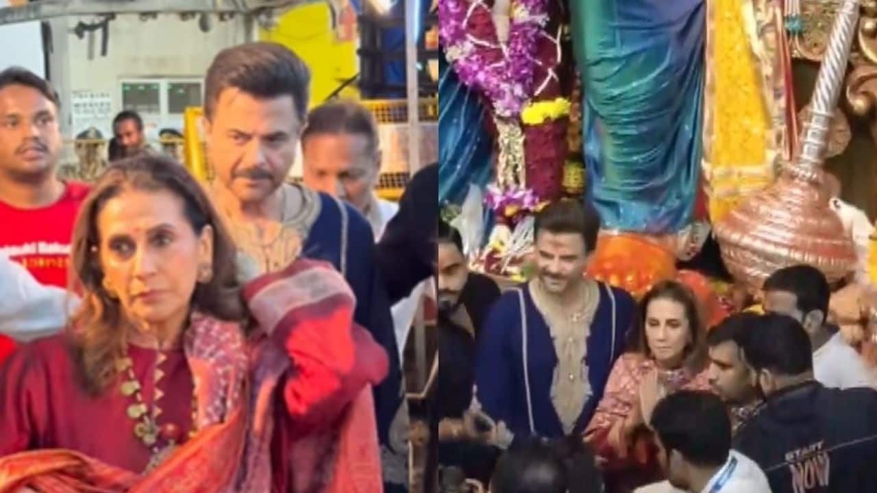 Anil Kapoor and wife Sunita Kapoor visit Lalbaugcha Raja for Ganesh Chaturthi darshan, watch 