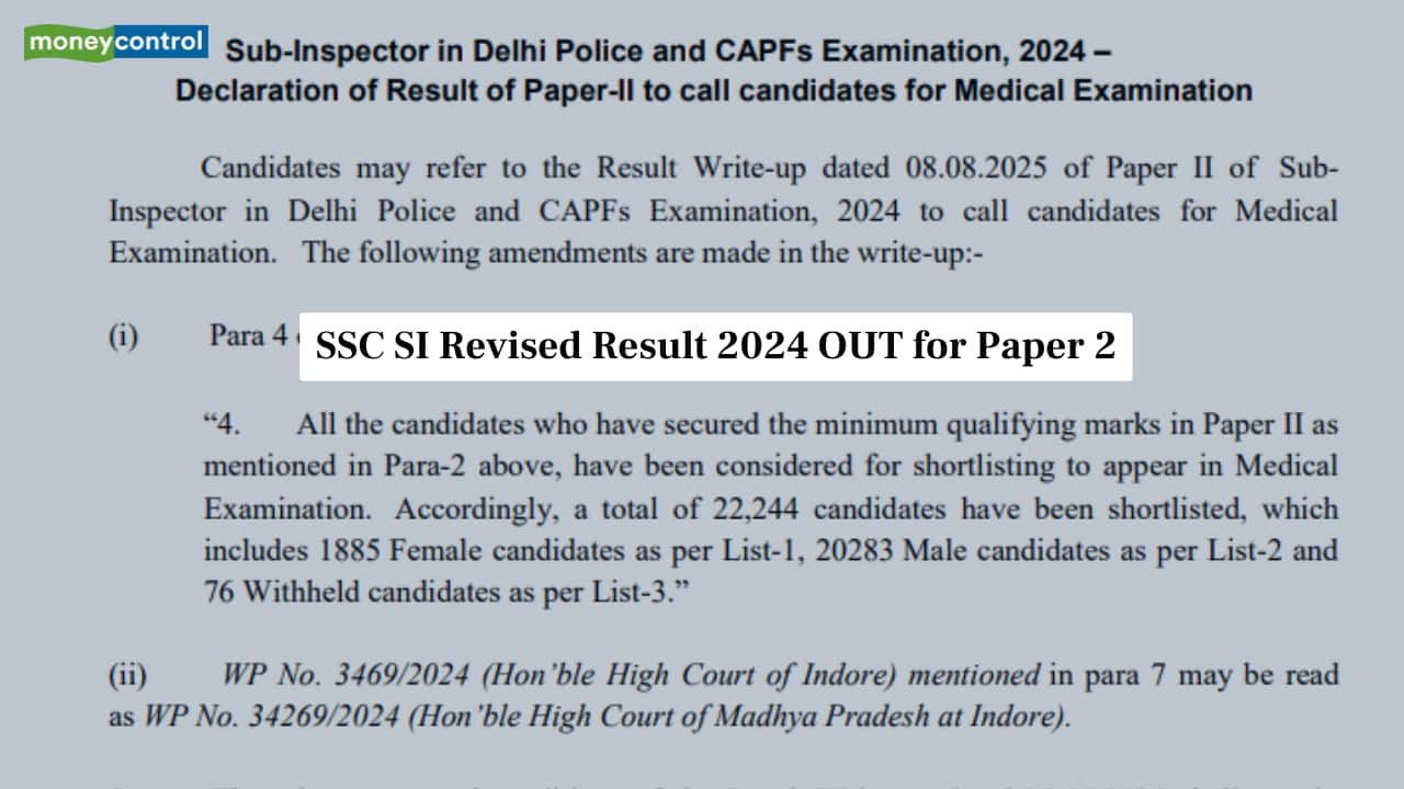 SSC SI Revised Result 2024 OUT for Paper 2 @ ssc.gov.in; 22,244 candidates cleared for medical cxamination