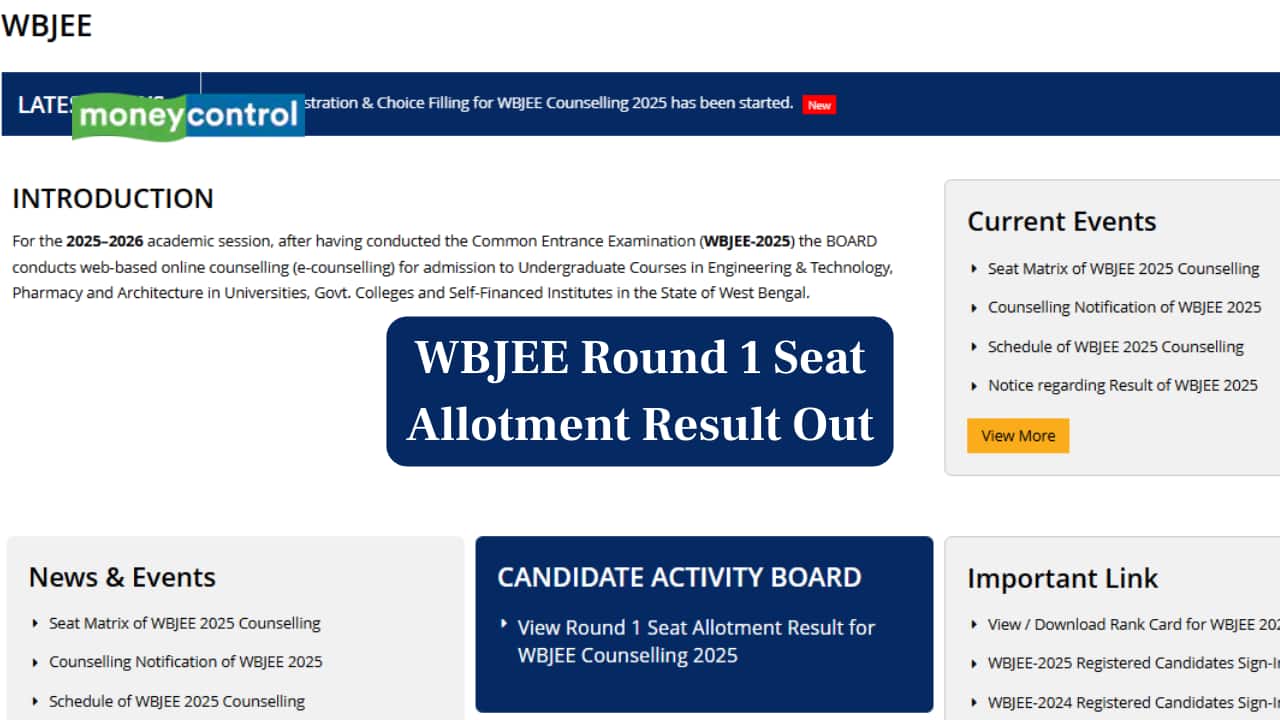 WBJEE Round 1 Seat Allotment Result 2025 Out at wbjeeb.nic.in; direct link here