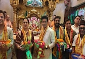 Manoj Bajpayee and Girija Oak seek Ganpati Bappa's blessings at Siddhivinayak temple ahead of Inspector Zende release