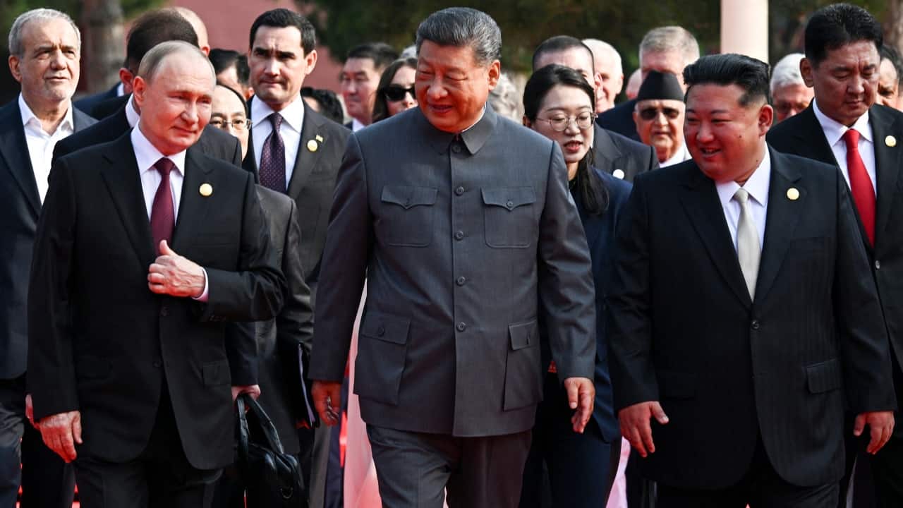 'Humans may live up to 150 years': Hot mic catches Xi and Putin chatting about immortality as Kim looks on | WATCH