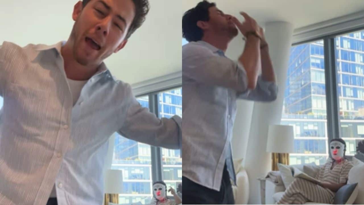 Nick Jonas hilariously interrupts Priyanka Chopra’s self-care with 'Backwards’ jam session, watch video