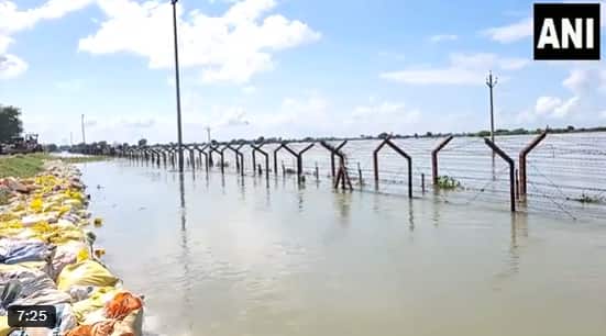 BSF vacates dozens of posts as 30 km of Indo-Pak border fence washed away; video shows submerged border