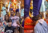Arpita Khan and Aayush Sharma seek blessings at Lalbaugcha Raja with their kids