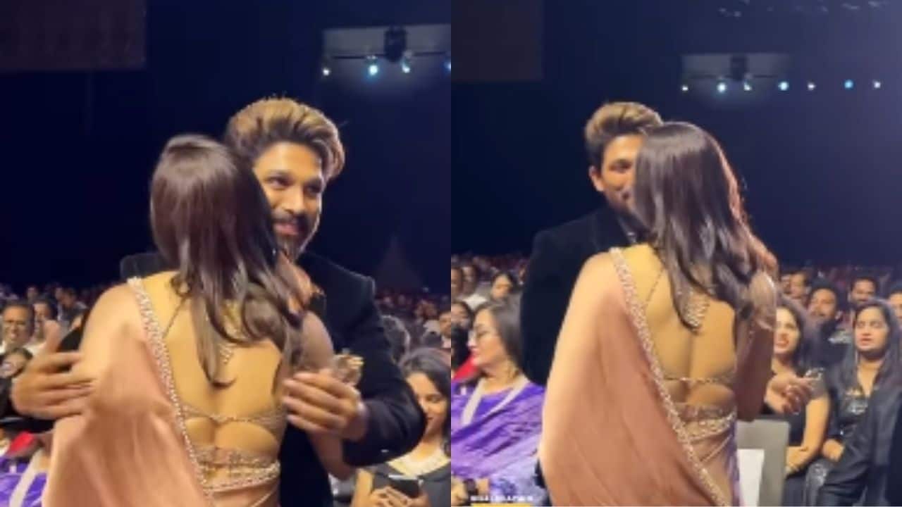Allu Arjun and Rashmika Mandanna's hug steals spotlight at SIIMA 2025, watch here