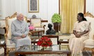 PM Narendra Modi calls on President Murmu at Rashtrapati Bhavan
